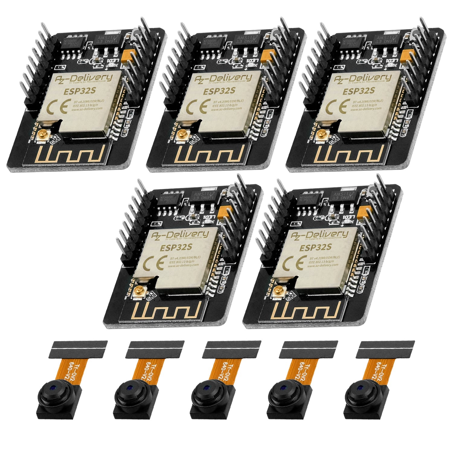 ESP32-Cam Modul (ESP32 Wifi/Bluetooth Modul inklusive Kamera) kompatibel mit Arduino - AZ-Delivery