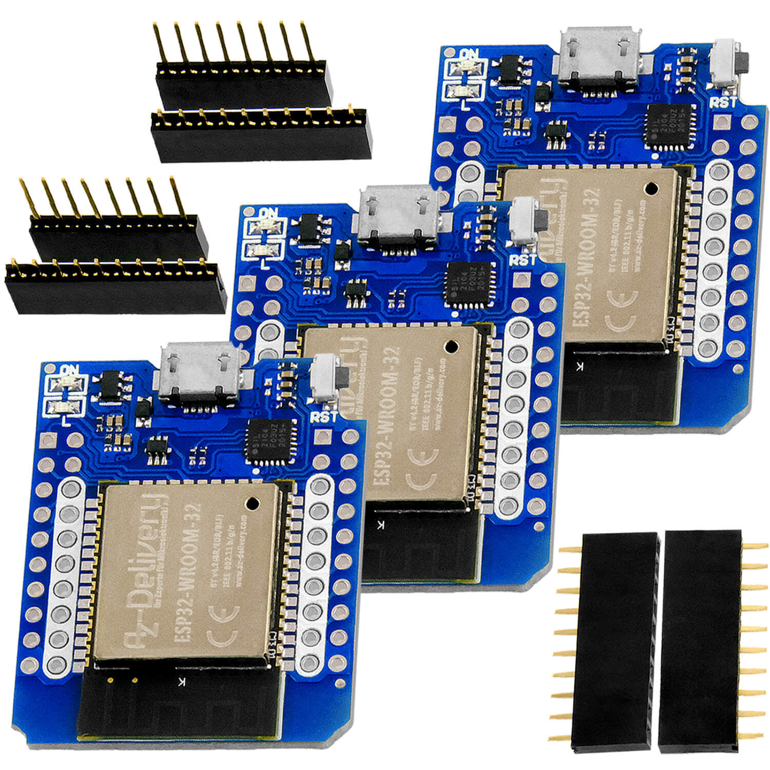 ESP32 D1 Mini NodeMCU WiFi Modul + Bluetooth Internet Entwicklungsboard kompatibel mit Arduino - AZ-Delivery