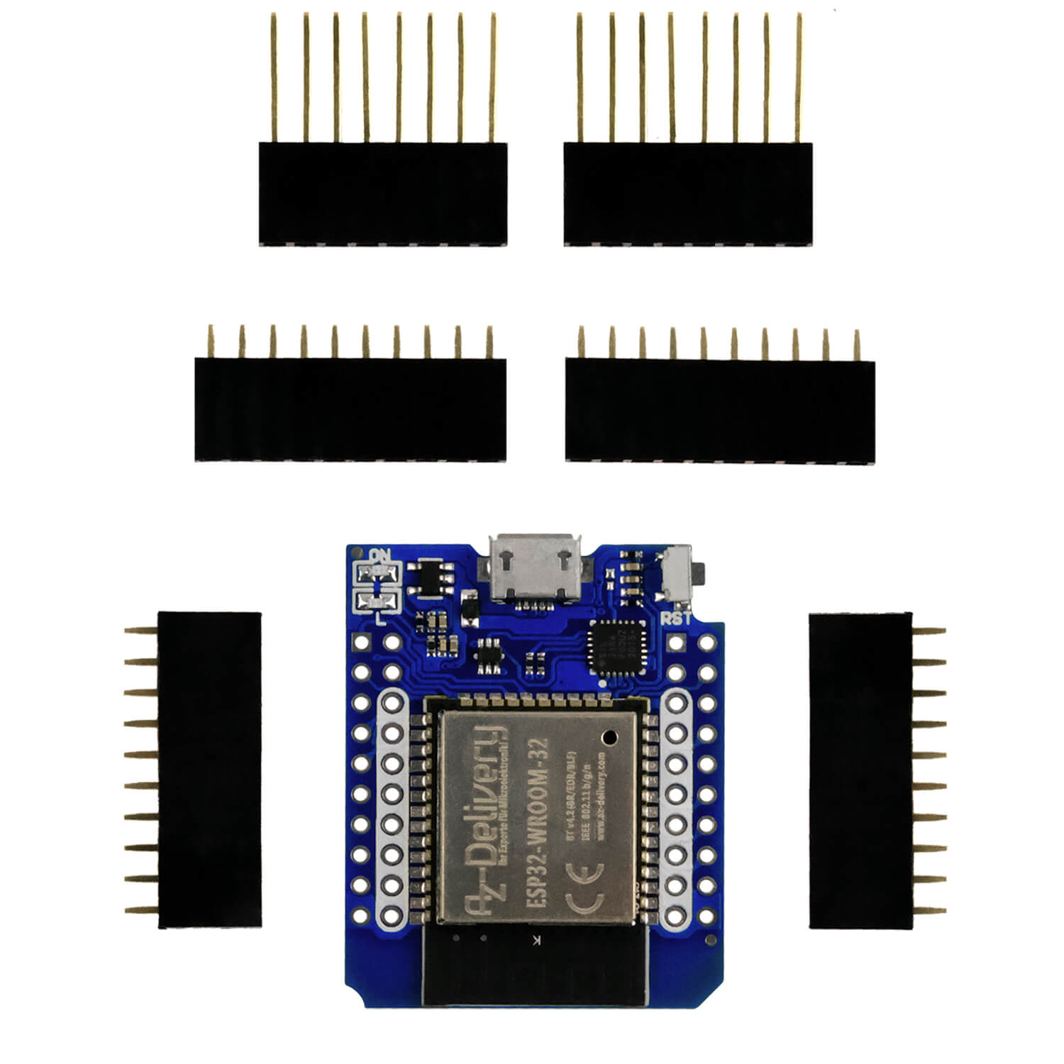 ESP32 D1 Mini NodeMCU WiFi Modul + Bluetooth Internet Entwicklungsboard kompatibel mit Arduino - AZ-Delivery