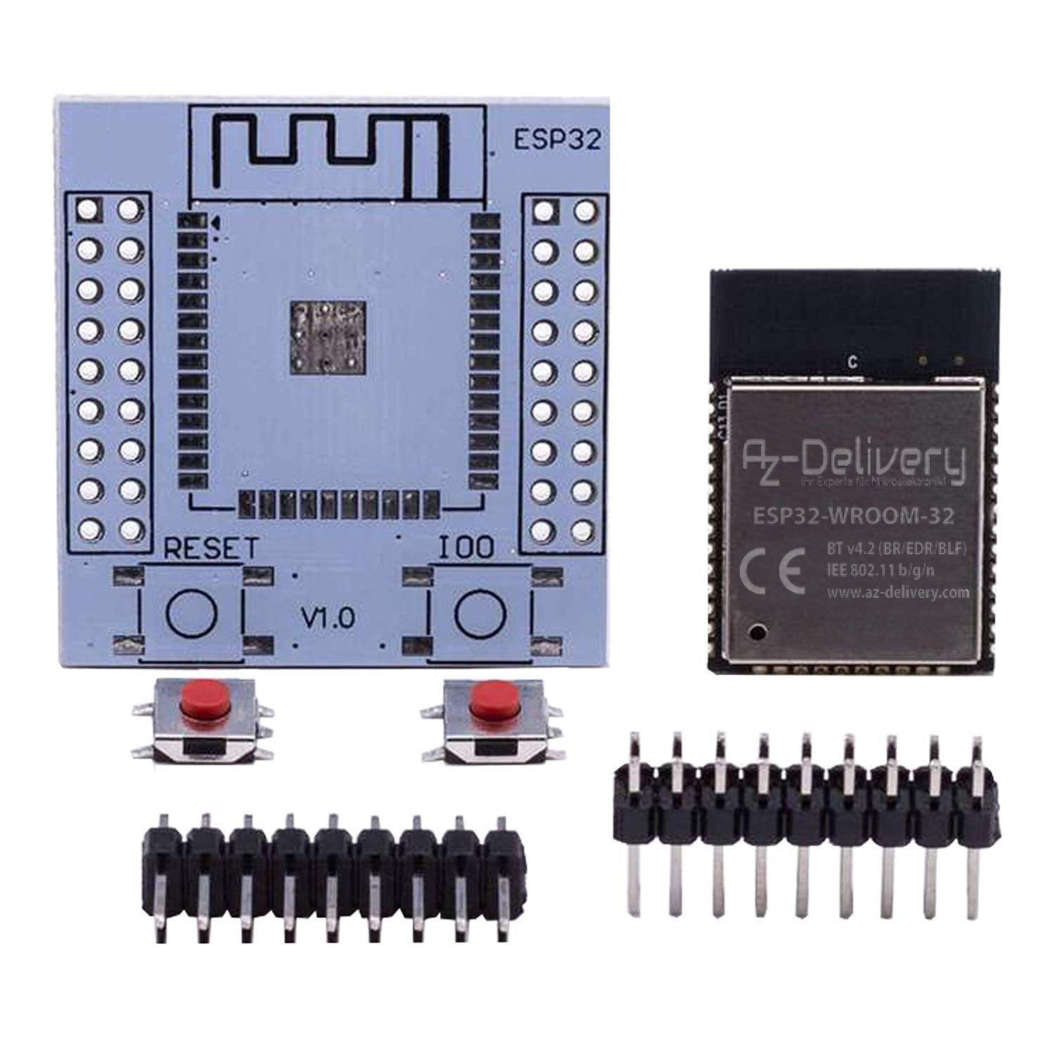 ESP32 Wlan WiFi Modul mit gratis Adapterplatte für Raspberry Pi und Mikrocontroller - AZ-Delivery