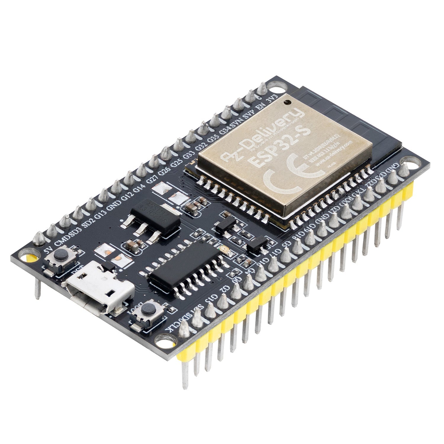 ESP32S NodeMCU Module WLAN WiFi Dev Kit C Development Board mit CH340 (Nachfolgermodell zum ESP8266) kompatibel mit Arduino - AZ-Delivery