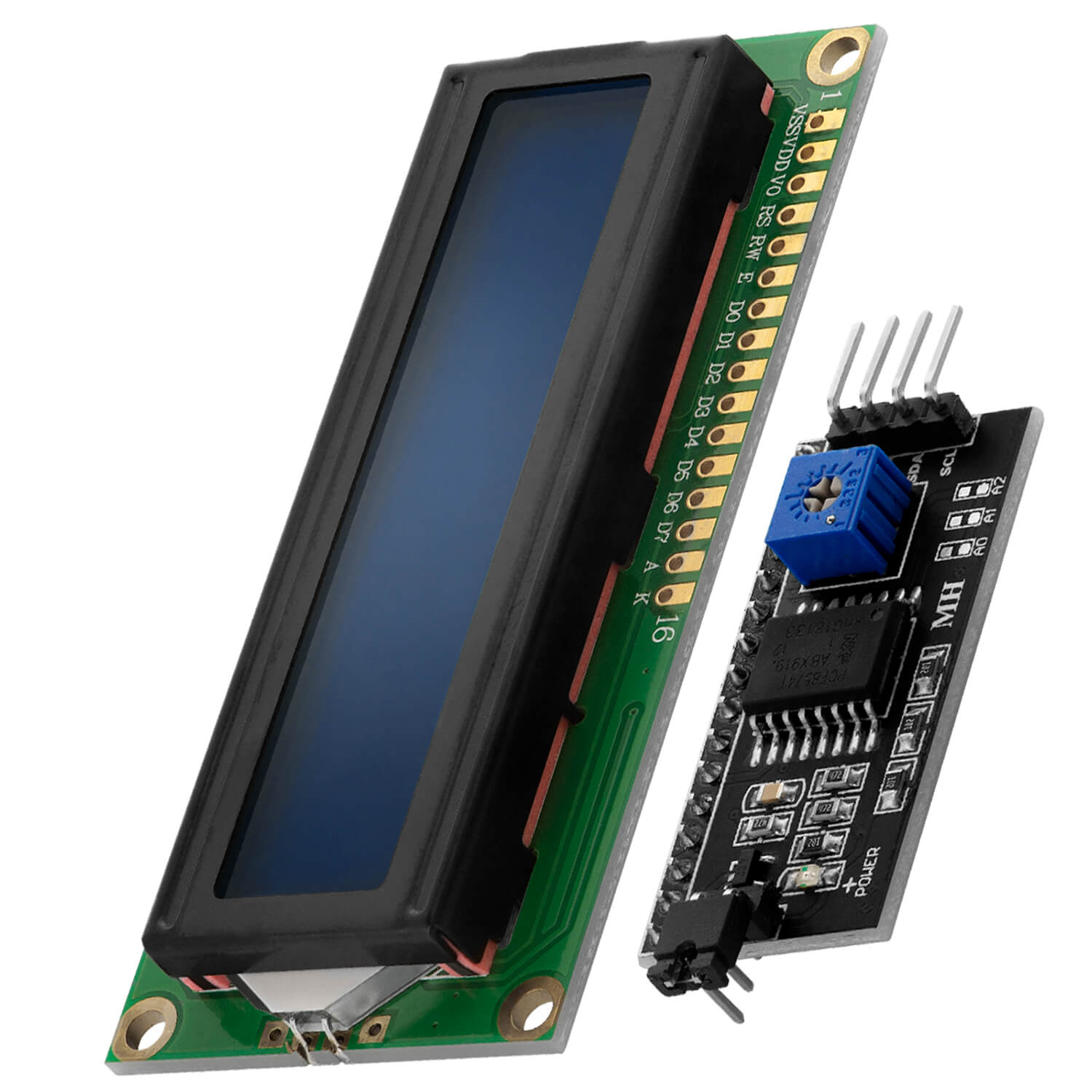 HD44780 1602 LCD Modul Display Bundle mit I2C Schnittstelle 2x16 Zeichen kompatibel mit Arduino und Raspberry Pi - AZ-Delivery