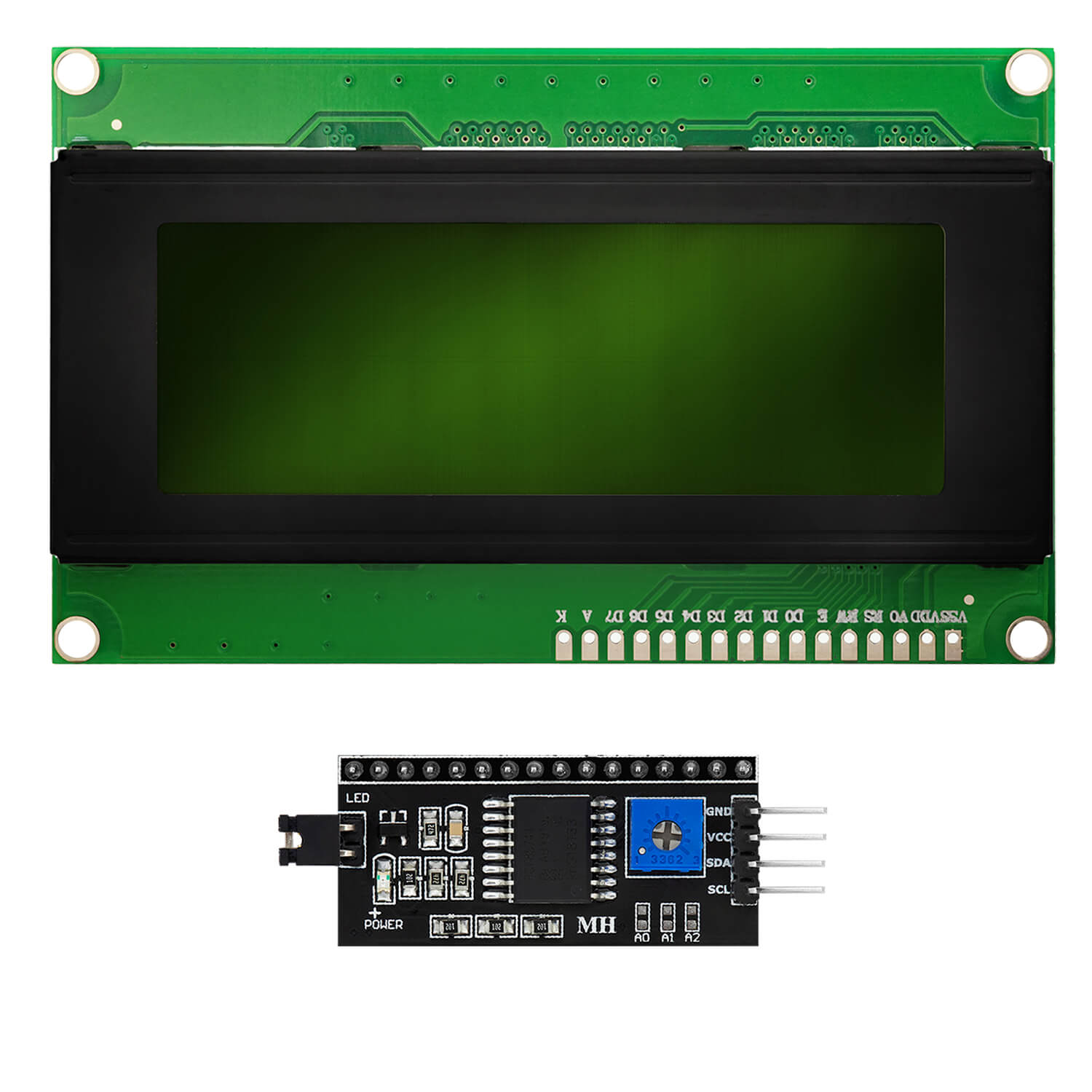 HD44780 2004 LCD Display Bundle 4x20 Zeichen mit I2C Schnittstelle Grün - AZ-Delivery