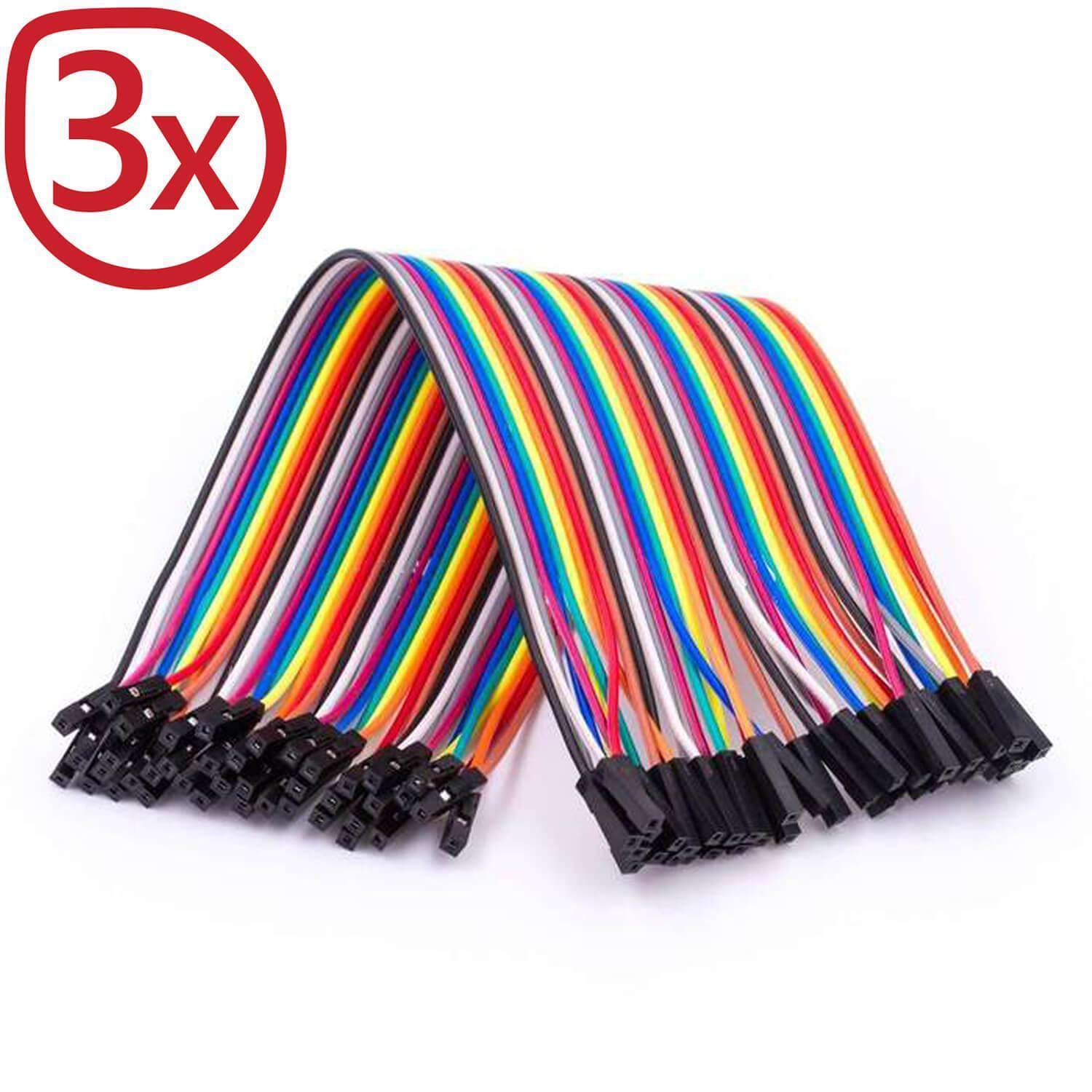 Jumper Wire Kabel 40 STK. je 20 cm F2F Female to Female kompatibel mit Arduino und Raspberry Pi Breadboard - AZ-Delivery