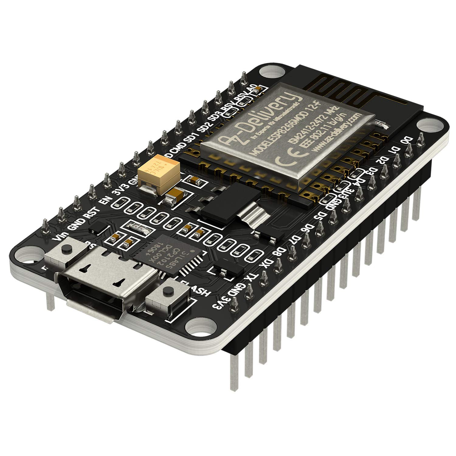 NodeMCU Lua Amica Modul V2 ESP8266 ESP-12F WIFI Wifi Development Board mit CP2102 - AZ-Delivery