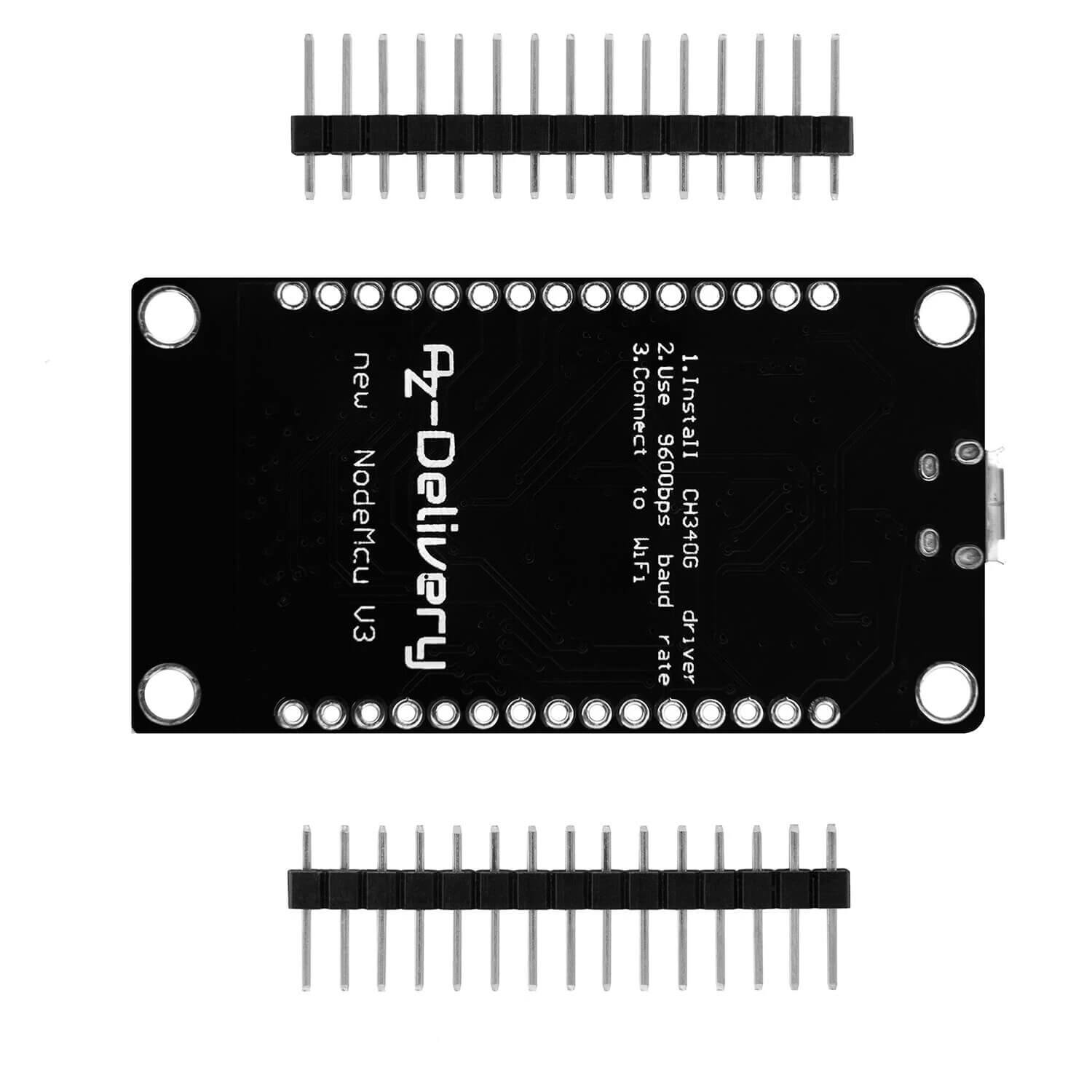 NodeMCU Lua Lolin V3 Module ESP8266 ESP-12F WIFI Development Board unverlötet - AZ-Delivery