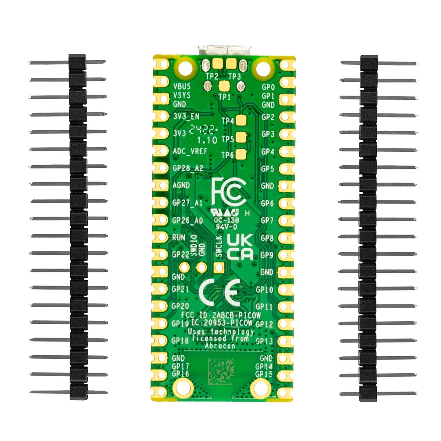 Raspberry Pi Pico W RP2040 Mikrocontroller-Board WiFi WLAN mit Stiftleisten - AZ-Delivery