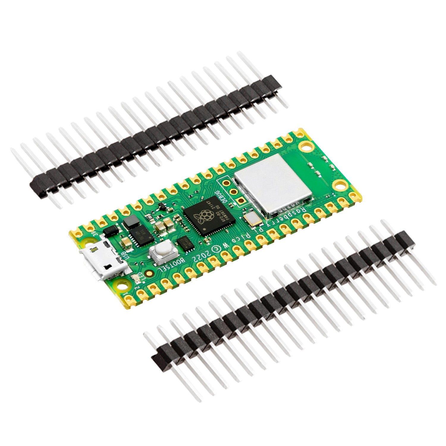 Raspberry Pi Pico W RP2040 Mikrocontroller-Board WiFi WLAN mit Stiftleisten - AZ-Delivery