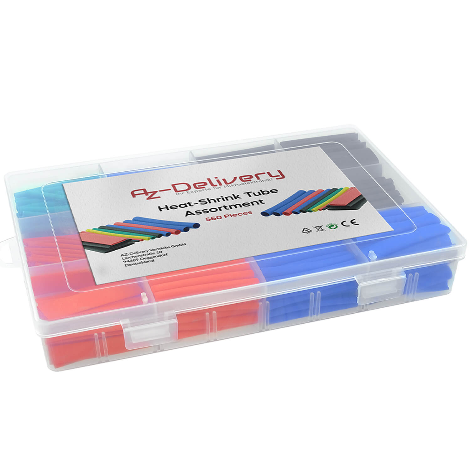 Shrink hose range 560 pieces, ratio 2: 1, 12 sizes, 5 colors