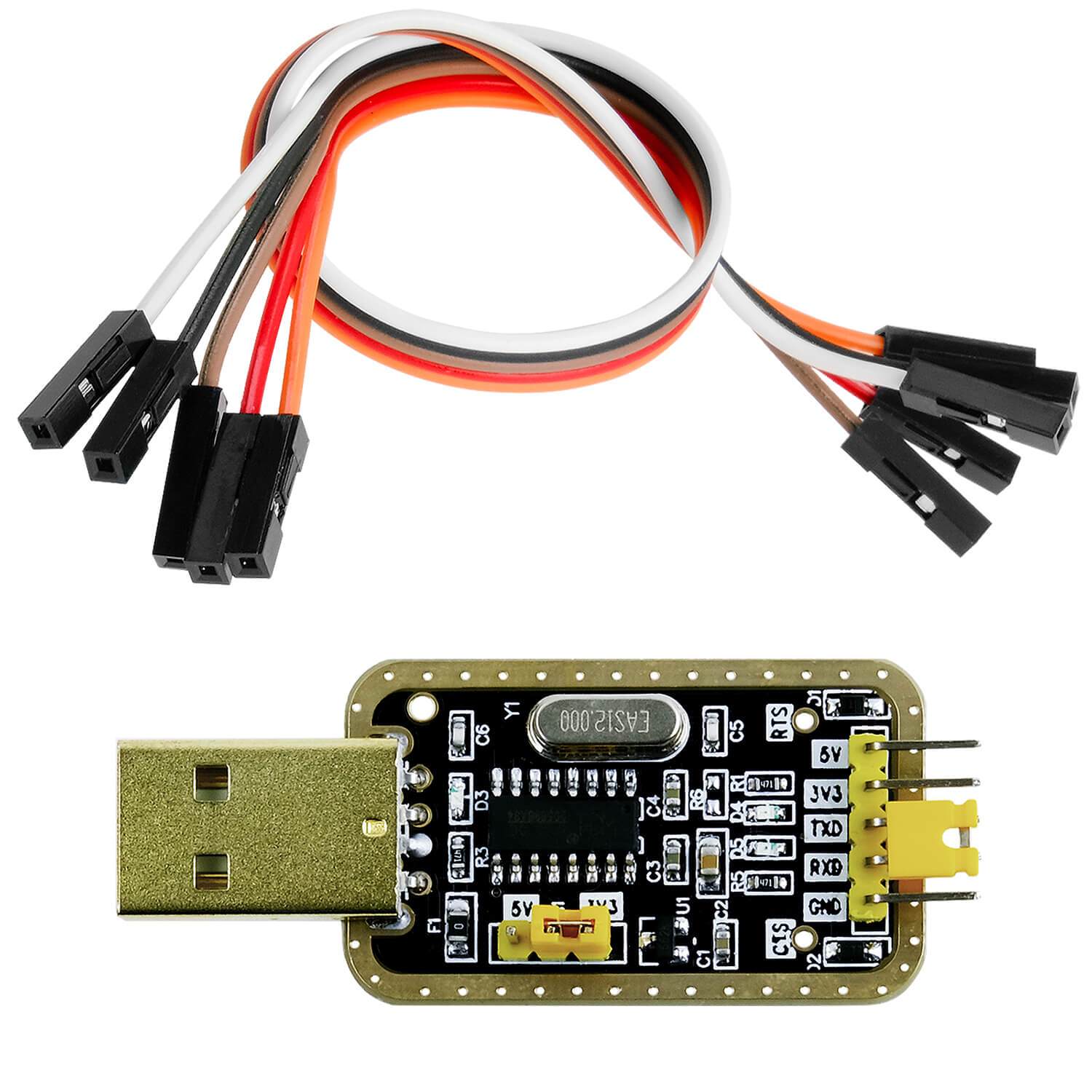 UART-TTL USB Adapter für 3,3V und 5V mit CH340G Konverter und Jumperkabel kompatibel mit Arduino - AZ-Delivery